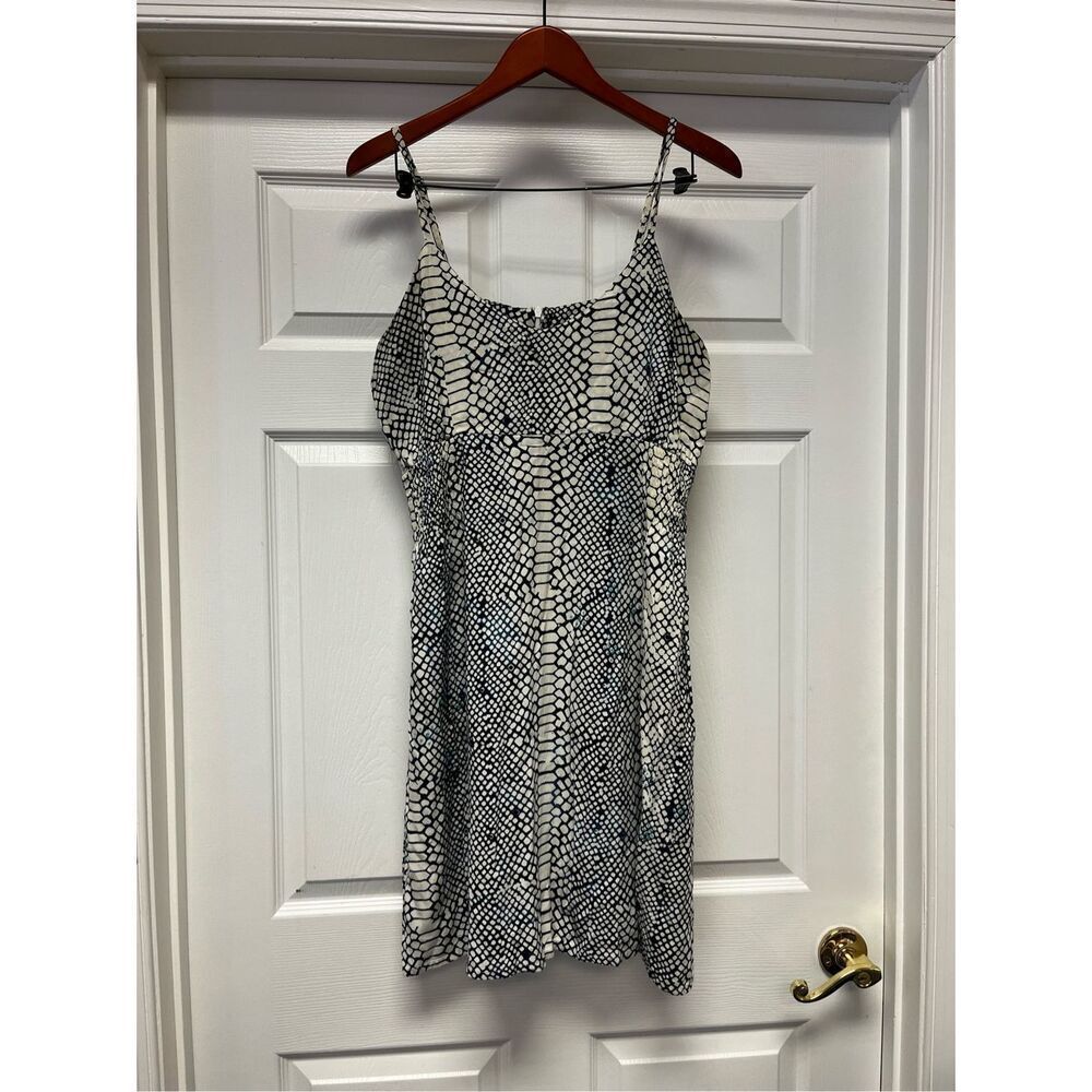 Bali Batiks Hand painted Cream & Navy w/ Beads Sundress sz XL EUC